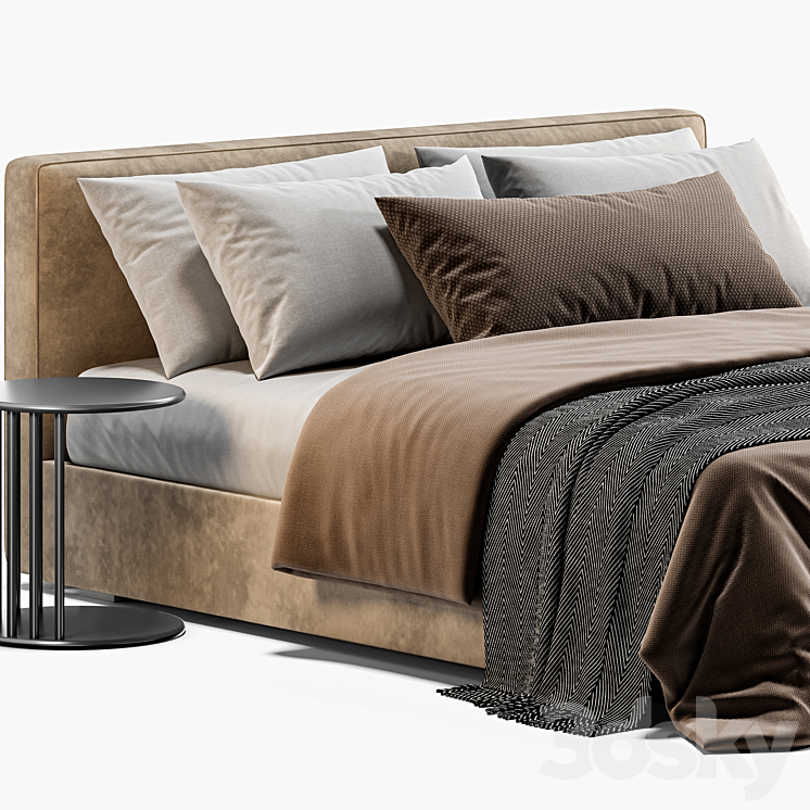 RH Modena Bed 3DS Max Model - thumbnail 2