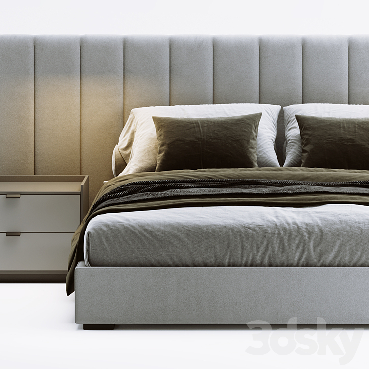 RH Modena Bed 3DS Max Model - thumbnail 2