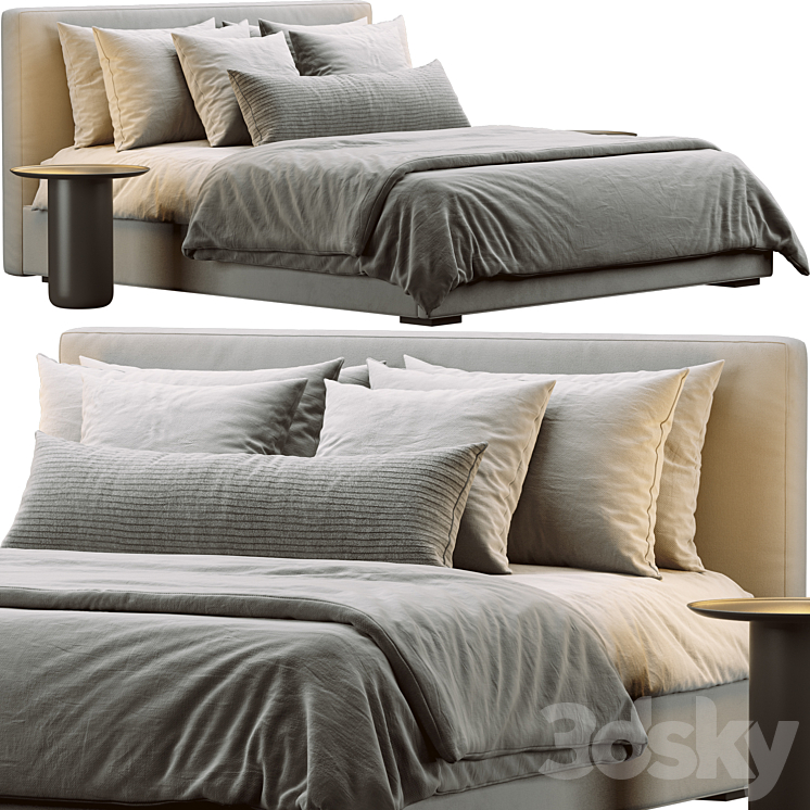 RH Modena Bed 3DS Max Model - thumbnail 1