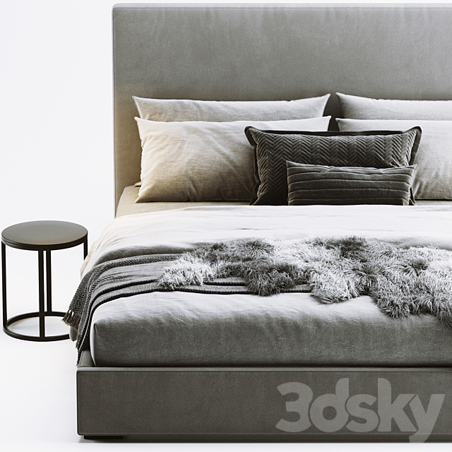 RH Modena Bed 3DS Max Model - thumbnail 2