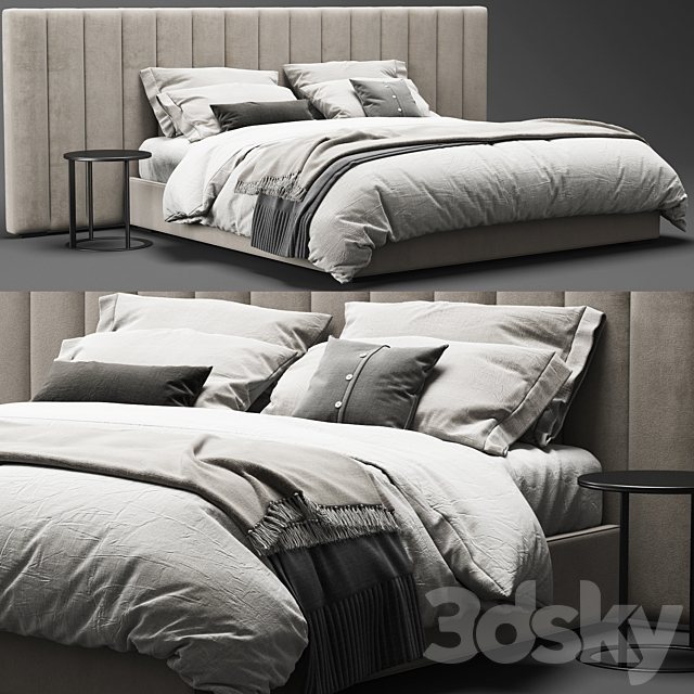 RH Modena Bed 3DS Max Model - thumbnail 2