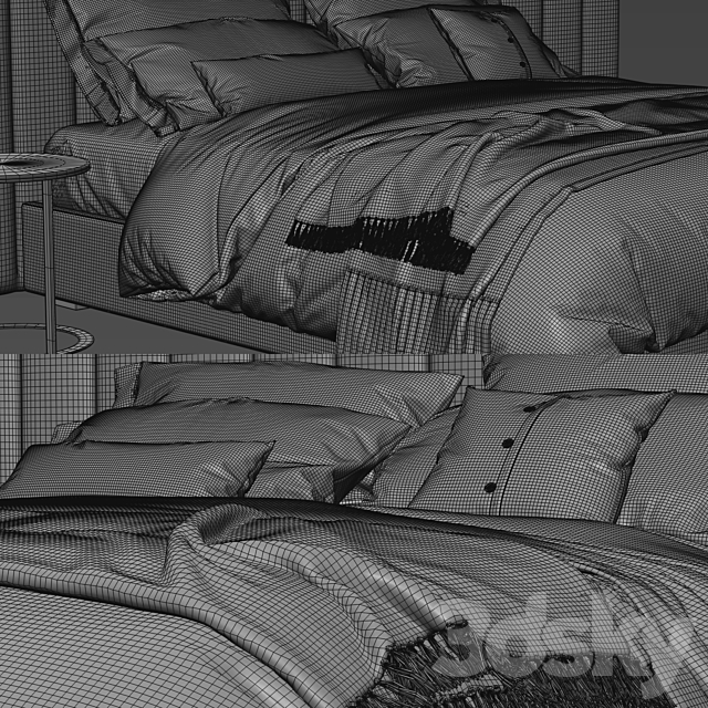 RH Modena Bed 3DS Max Model - thumbnail 5