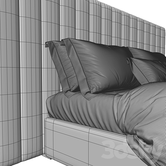 RH Modena Vertical Channel Extended Platform Bed 3DS Max Model - thumbnail 4