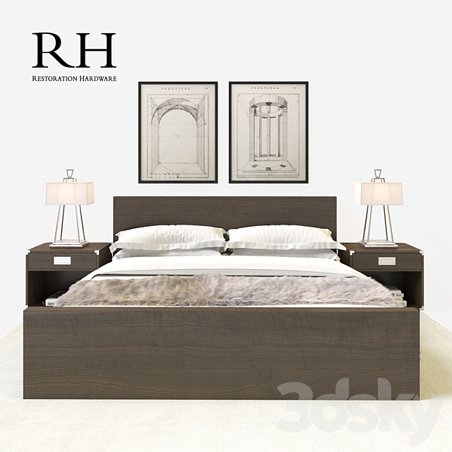 RH MODERN DESMOND BEDROOM SET 3ds Max - thumbnail 1