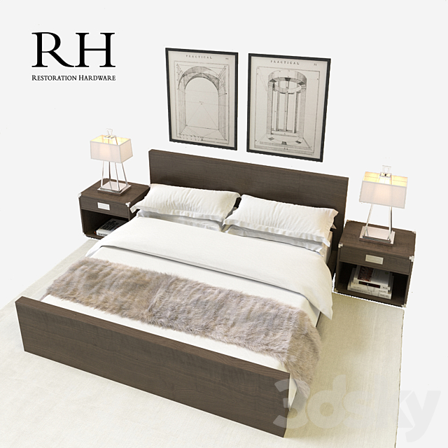 RH MODERN DESMOND BEDROOM SET 3ds Max - thumbnail 2