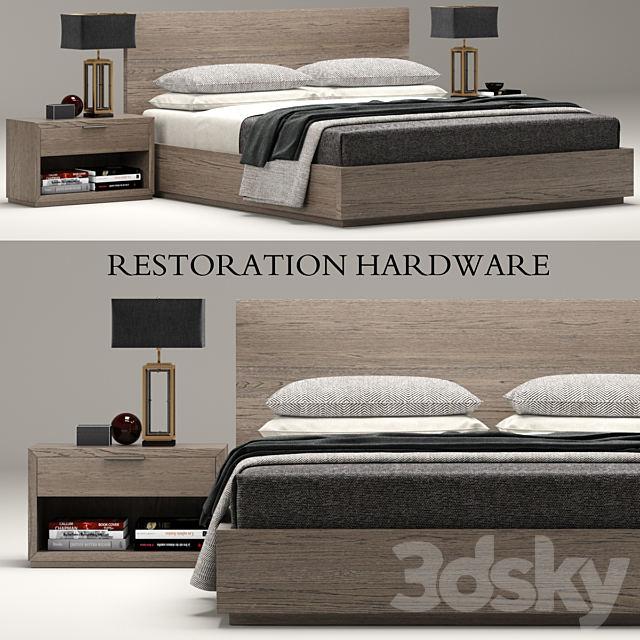 RH Modern Machinto bed 3DSMax File - thumbnail 1