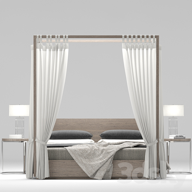 RH Modern Machinto Four-poster bed 3DSMax File - thumbnail 2