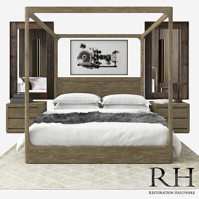 RH MODERN MARTENS BEDROOM SET 3DSMax File - thumbnail 1