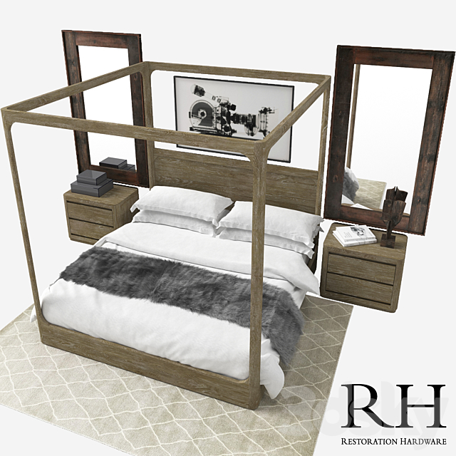 RH MODERN MARTENS BEDROOM SET 3DSMax File - thumbnail 2