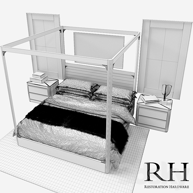 RH MODERN MARTENS BEDROOM SET 3DSMax File - thumbnail 3