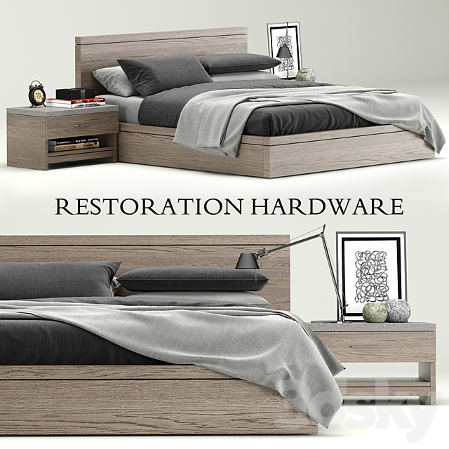 RH Modern Meade bed 3DSMax File - thumbnail 1