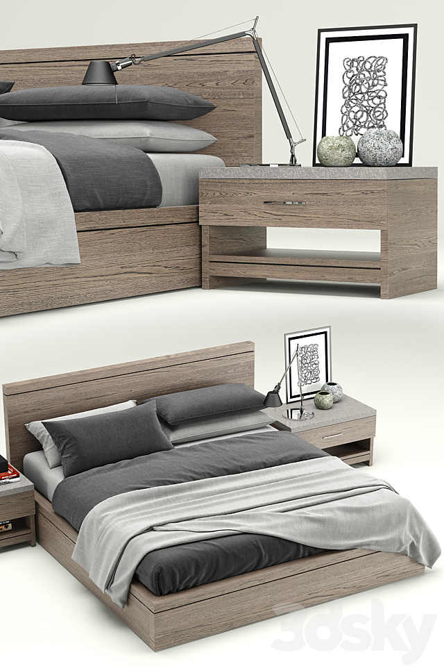 RH Modern Meade bed 3DSMax File - thumbnail 2