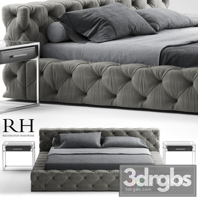 RH Soho Bed 3dsmax Download - thumbnail 1