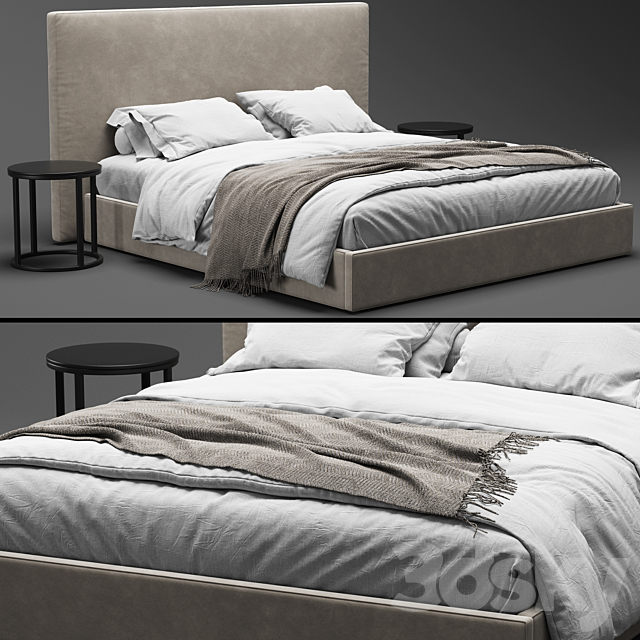 RH Sullivan Fabric Bed 3DS Max Model - thumbnail 2