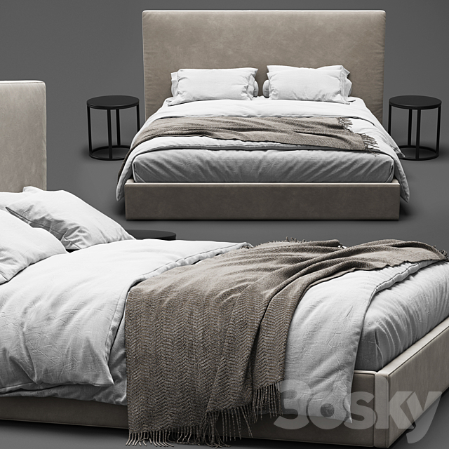 RH Sullivan Fabric Bed 3DS Max Model - thumbnail 3