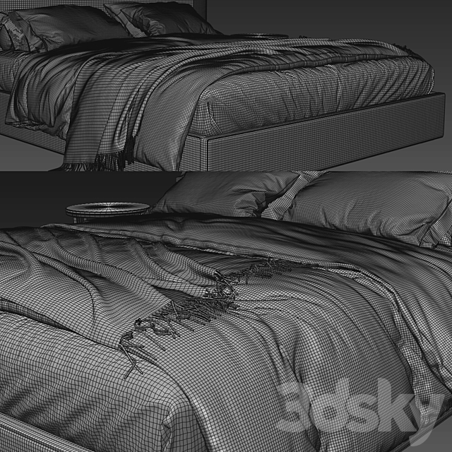 RH Sullivan Fabric Bed 3DS Max Model - thumbnail 4