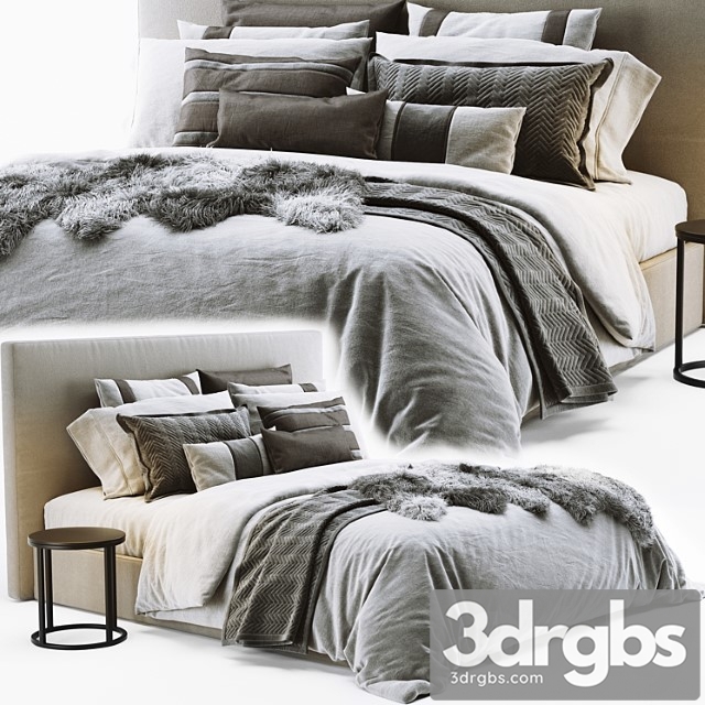 RH Sullivan Fabric Bed 3dsmax Download - thumbnail 1