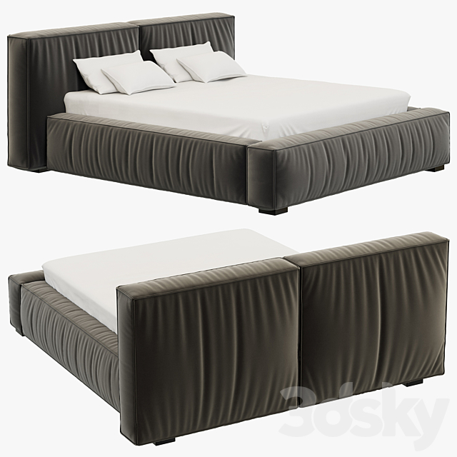 RH Teen Sona Upholstered Platform Bed 3ds Max - thumbnail 1