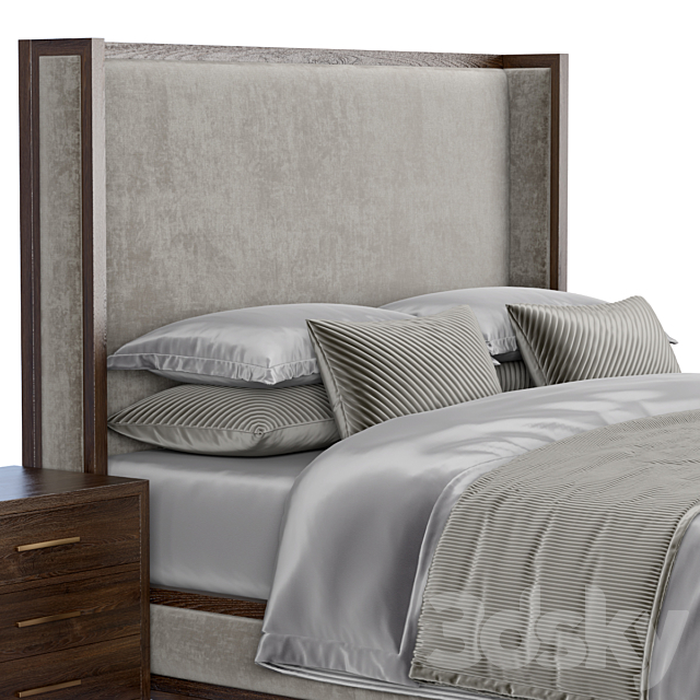 RH The French Contemporary bed 3DS Max Model - thumbnail 2