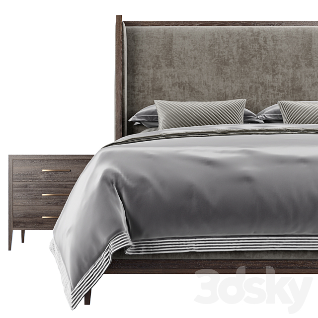 RH The French Contemporary bed 3DS Max Model - thumbnail 3