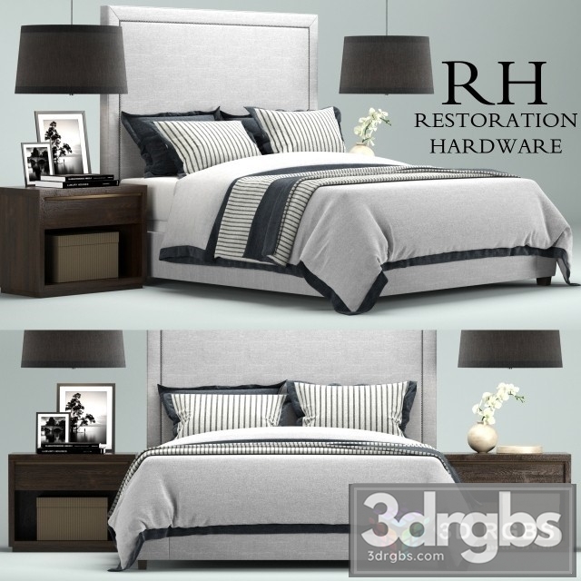 RH Wallace Bed 3dsmax Download - thumbnail 1