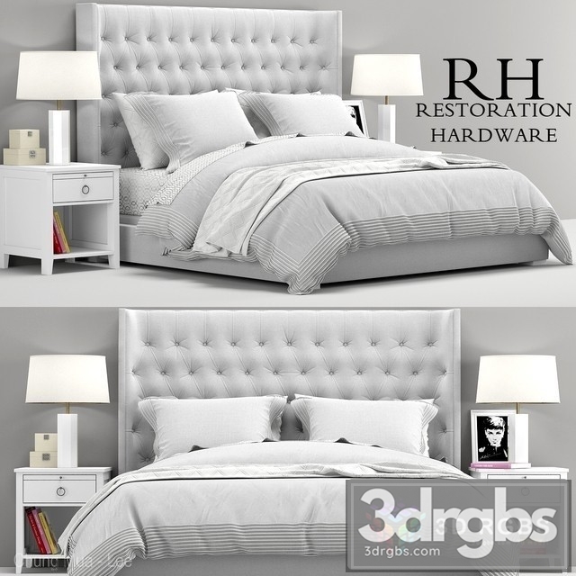 RH Zadie Bed 3dsmax Download - thumbnail 1