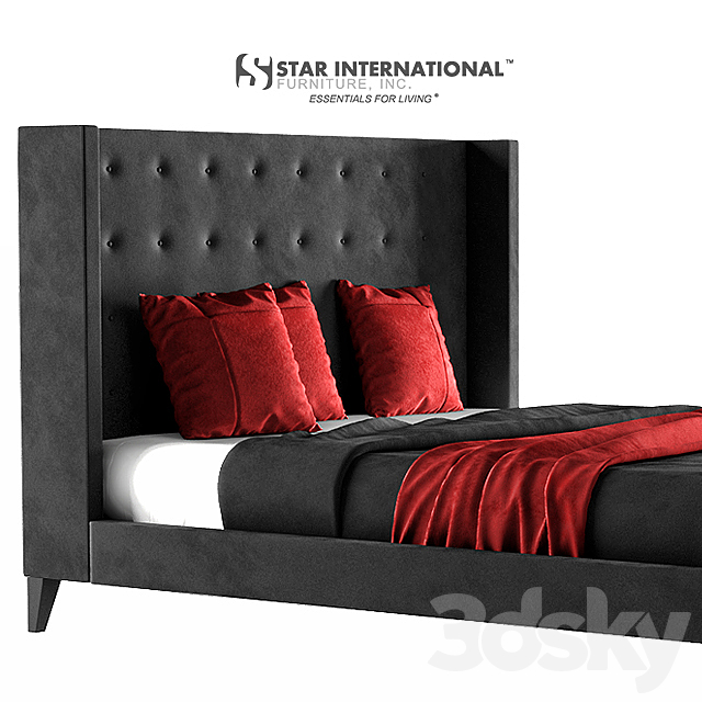 Rialto Wingback Platform Bed 3DSMax File - thumbnail 2