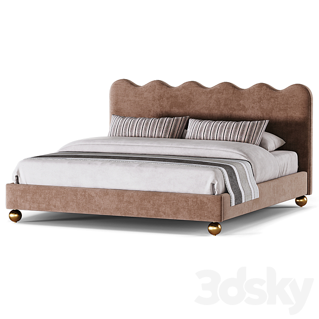 Ripple King Bed 3ds Max - thumbnail 3