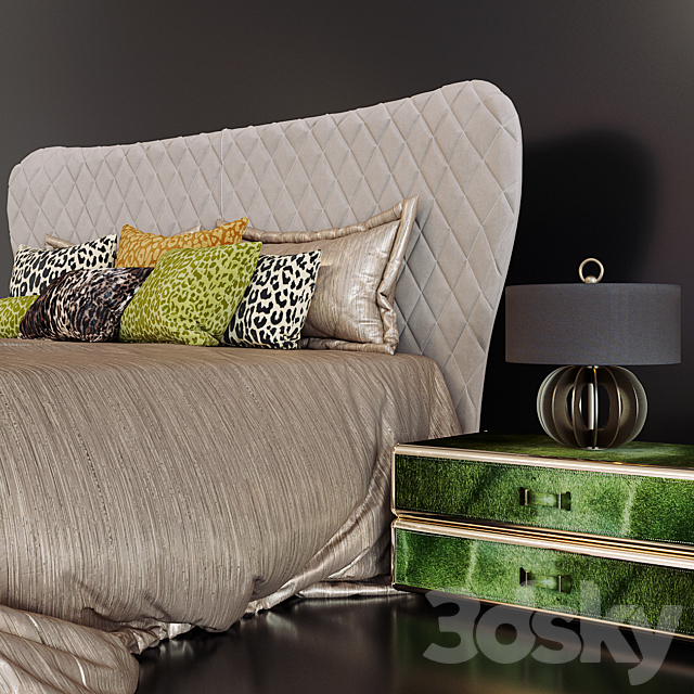 Roberto Cavalli Grace bed 3DSMax File - thumbnail 2