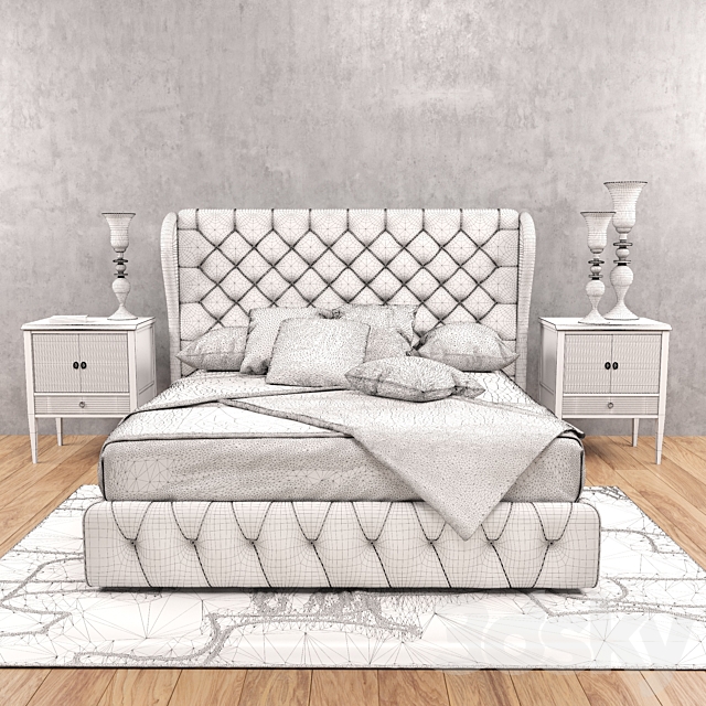 ROCHE BOBOIS MAESTRO BED 3DS Max Model - thumbnail 2