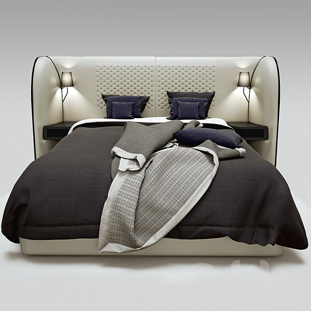 Rochebobois Cherche Midi bed 3DS Max Model - thumbnail 2