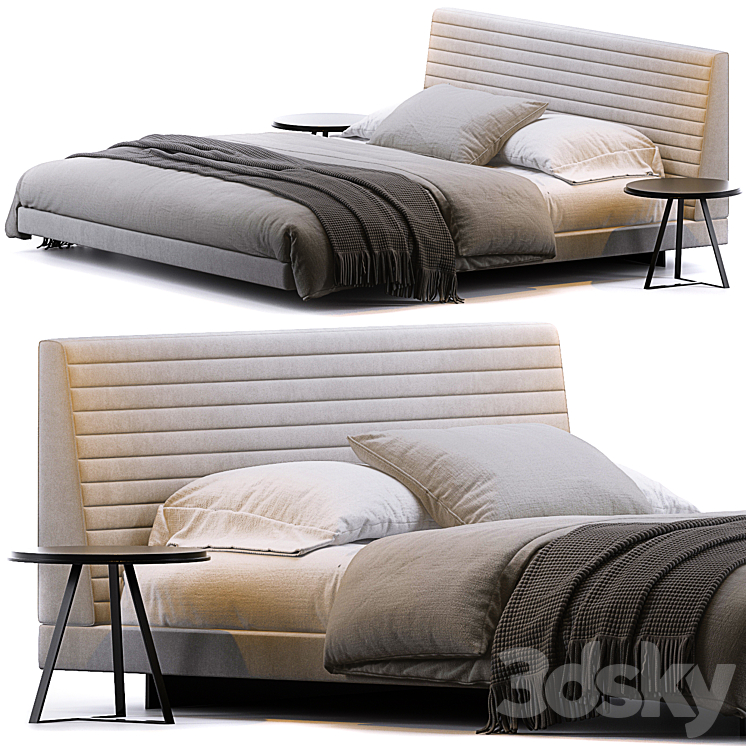 Roger bed by Minotti 3DS Max Model - thumbnail 1