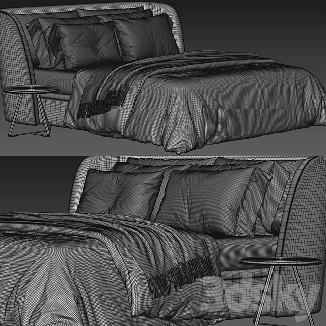 Rolf Benz 1400 Tondo Fabric Bed 3DSMax File - thumbnail 5