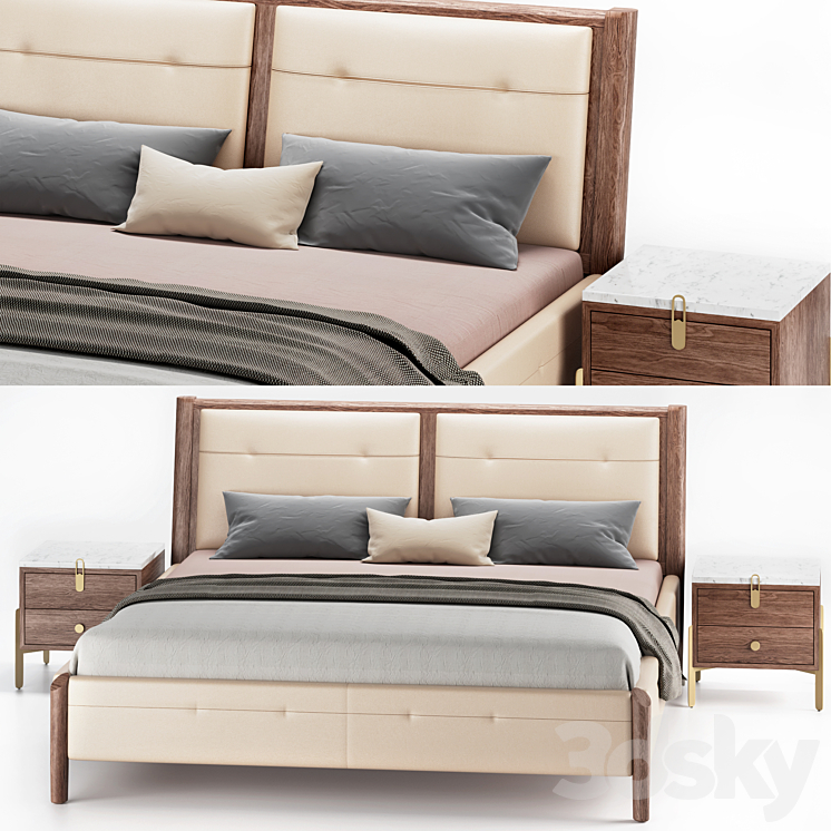 Rolf Benz Jara Bed 3DS Max Model - thumbnail 1