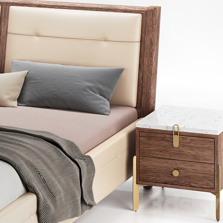 Rolf Benz Jara Bed 3DS Max Model - thumbnail 2