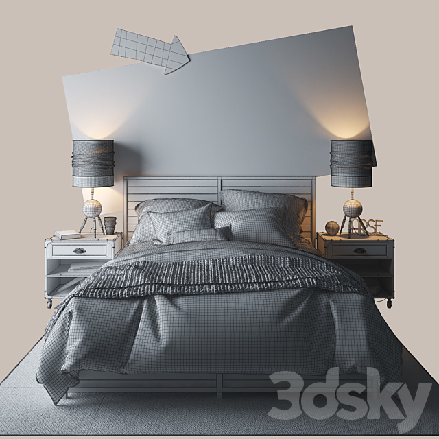 Rope Me King Size Bed – Old Patina 3DSMax File - thumbnail 3