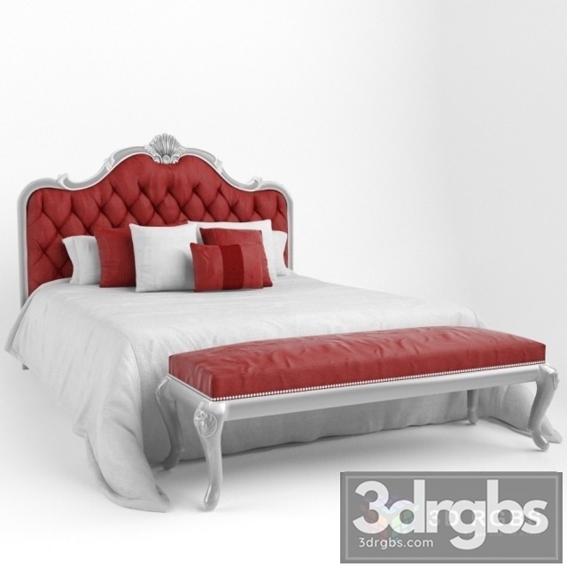 Rose Classic Bed 3dsmax Download - thumbnail 1