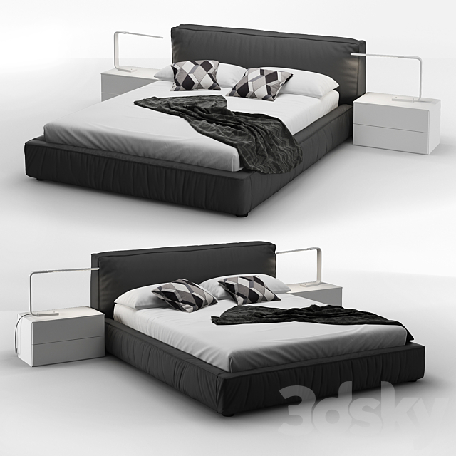 Rossetto Twist Platform Bed 3ds Max - thumbnail 1