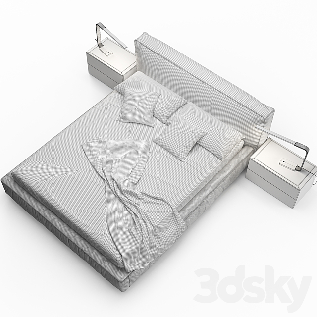 Rossetto Twist Platform Bed 3ds Max - thumbnail 3