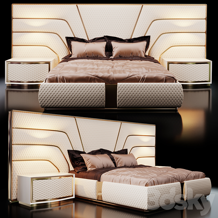 Rossi bed 3DS Max Model - thumbnail 1