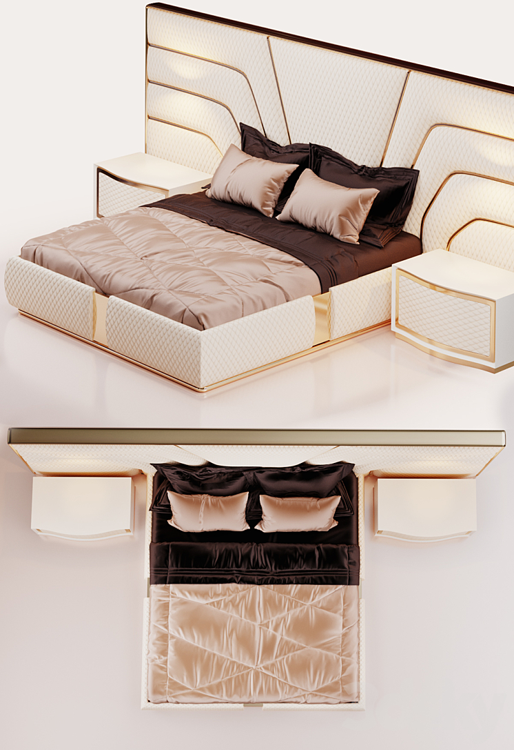 Rossi bed 3DS Max Model - thumbnail 2