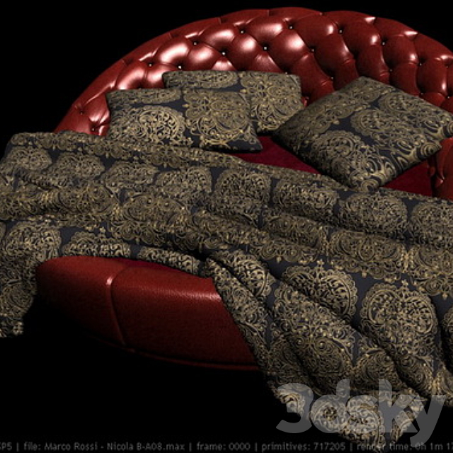 round bed Marco Rossi 3DSMax File - thumbnail 1