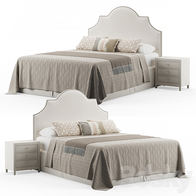 Rowe Bedroom King Headboard Bed 3DSMax File - thumbnail 2