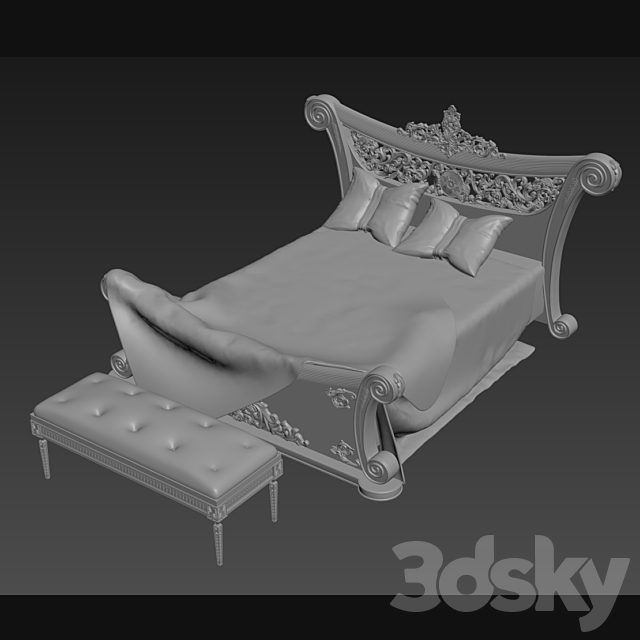 Royal Bed 3DSMax File - thumbnail 2