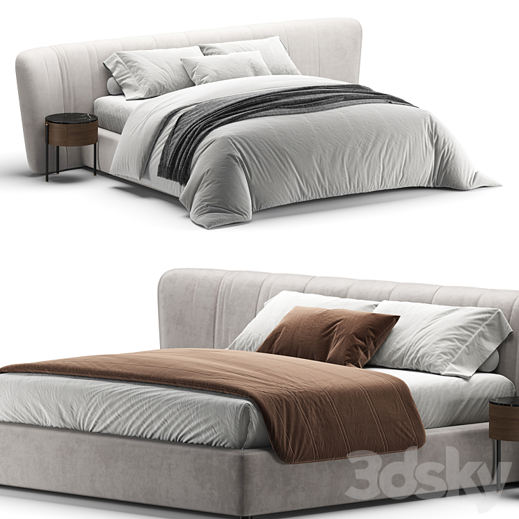 Royale Stripe Bed 3DS Max Model - thumbnail 1