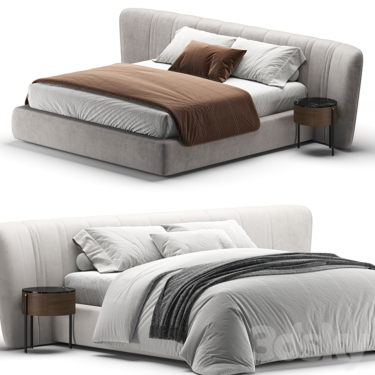 Royale Stripe Bed 3DS Max Model - thumbnail 2