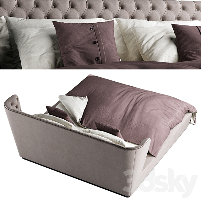 Royce furman bed 3DS Max Model - thumbnail 2