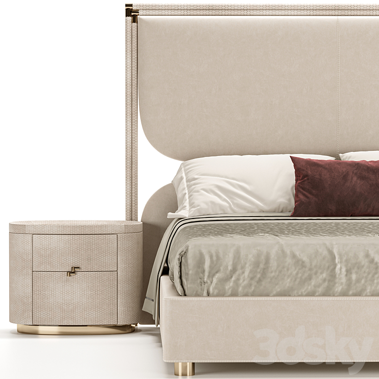 Rugiano Boheme Bed 3DS Max Model - thumbnail 2