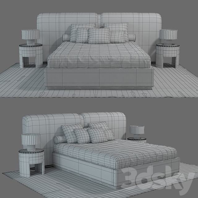 Rugiano Vogue Bed 3DS Max Model - thumbnail 2