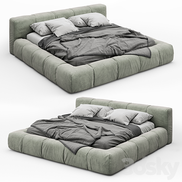 Saba Italia Pixel Bed 3DS Max Model - thumbnail 1